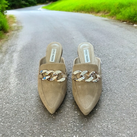 Like New! Steve Madden Kandi Camel Suede Loafer-slide - Picture 4 of 5